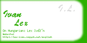 ivan lex business card